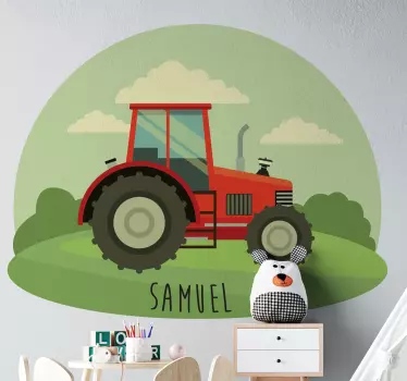 Name and little Tractor toy decal - TenStickers