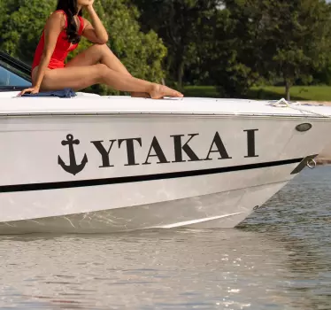 Customized name with anchor nautical decal - TenStickers