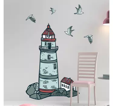 Nautical lighthouse nautical decal - TenStickers