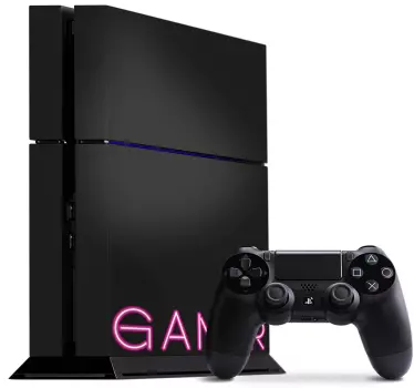 neon design gamer Playstation 4 stickers - TenStickers