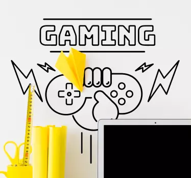 Neon light vintage gaming Playstation decal - TenStickers