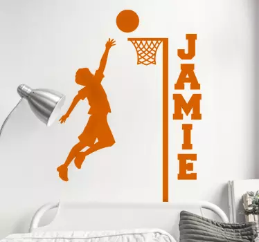 Netball with name basketball decal - TenStickers