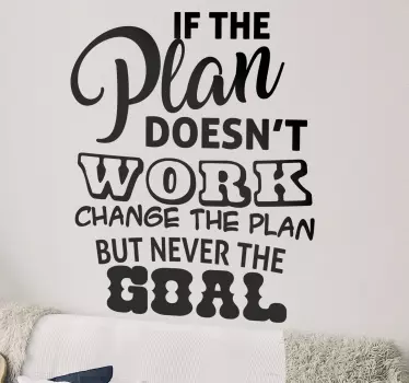 Never change the goal motivational sticker - TenStickers