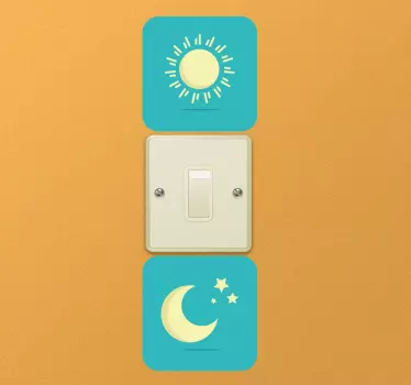 Night and day light switch cover sticker - TenStickers