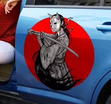 Ninja girl silhouette Car Decal - TenStickers