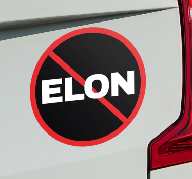 "No Elon" funny car sticker - TenStickers