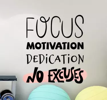 No excuses  inspirational quote stickers - TenStickers