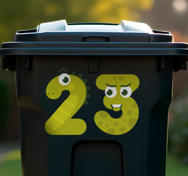 Numerical Reptiles recycling decal for bin - TenStickers