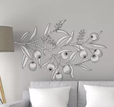 Olive tree branches tree wall decal - TenStickers