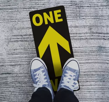 One way arrow vinyl stickers for floor - TenStickers