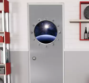 optical effect sights to universe glass door sticker - TenStickers
