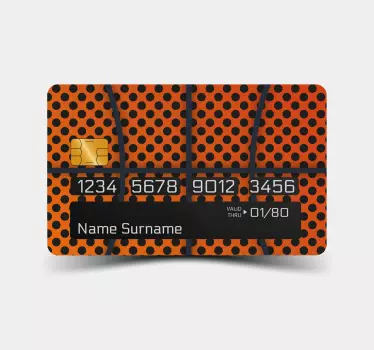 Orange basketball realistic texture bank card sticker - TenStickers