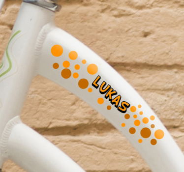 Orange circles customisable Bike Decal - TenStickers