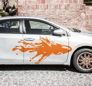 Orange splash car sticker - TenStickers