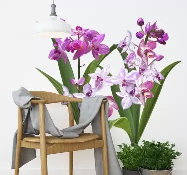 Orchid and petals flower wall decor - TenStickers