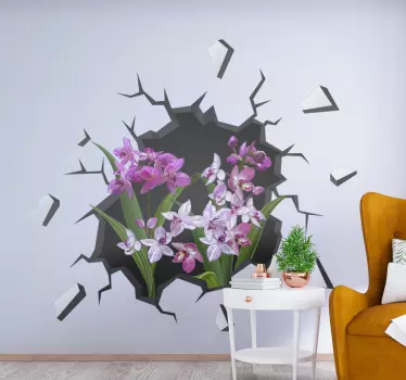 Orchids from the hole visual effects wall decal - TenStickers