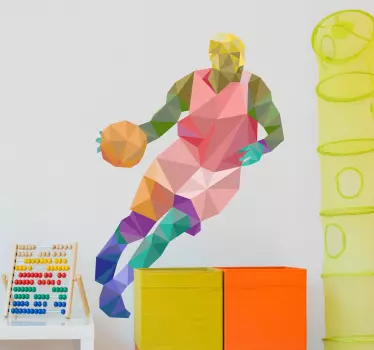 Origami Basketball Sticker - TenStickers