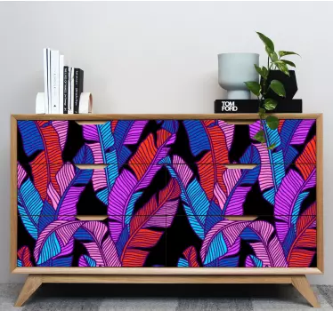 Original design of splashy flora pattern decals for furniture - TenStickers