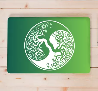 Original Yin Yang Tree of life  laptop sticker - TenStickers