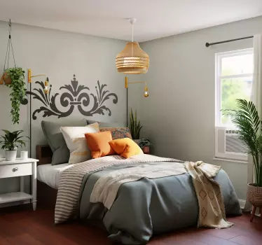 Ornamental Flower Sticker for Headboard wall sticker - TenStickers