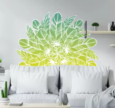 Ornamental mandala with feathers floral wall decal - TenStickers