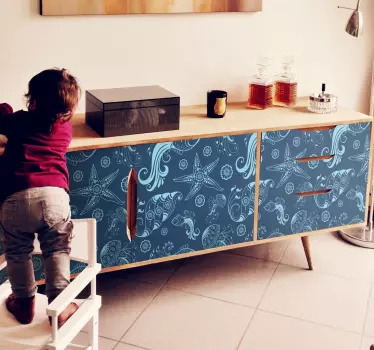 Ornamental Sea Life furniture decals for furniture - TenStickers
