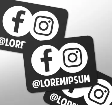 Pack of custom Facebook and Instagram name custom decal - TenStickers