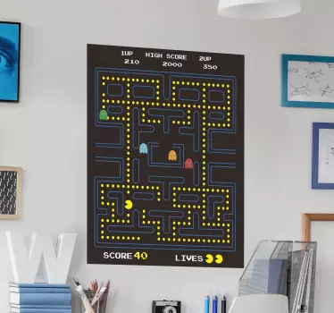 Pacman  video game wall decal - TenStickers
