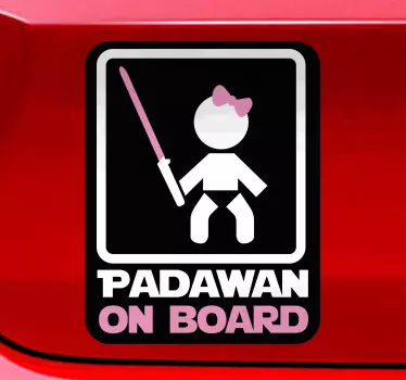 Padawan Baby On Board sticker for girls - TenStickers