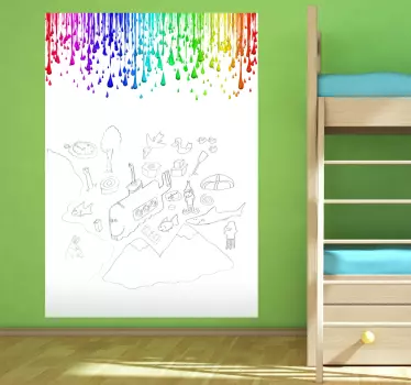 Paint Drops Whiteboard Sticker - TenStickers