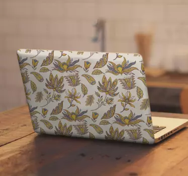 Paisley flower set laptop skin decal - TenStickers