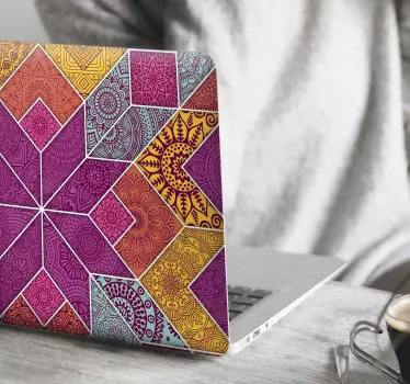 Paisley mosaic laptop skin decal - TenStickers