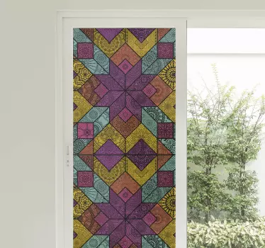 Paisley mosaic window decal - TenStickers