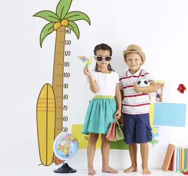 Palm tree meter height chart decal - TenStickers
