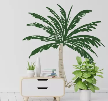 Palm tree strokes tree wall decal - TenStickers