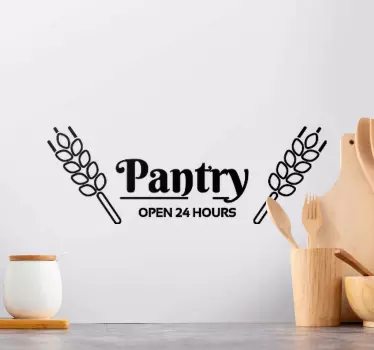 Pantry open 24 hours glass door decal - TenStickers