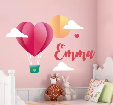 Paper hot air balloon Personalised Sticker - TenStickers