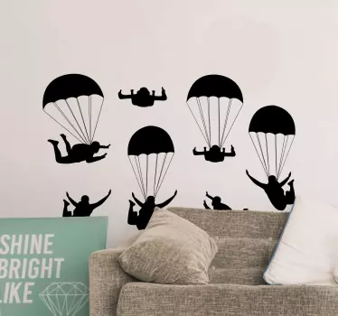 Parachute team wall decor - TenStickers