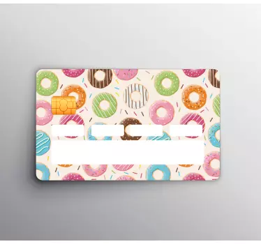 Pattern design of coloured donuts bank card decal - TenStickers