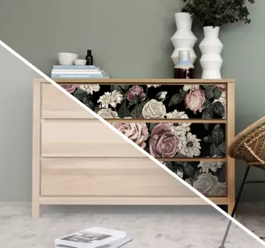 Pattern of big roses decals for furniture - TenStickers
