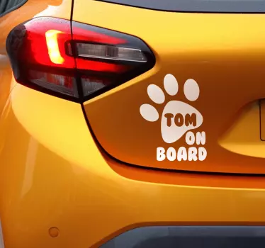 Paw dog name custom sticker - TenStickers