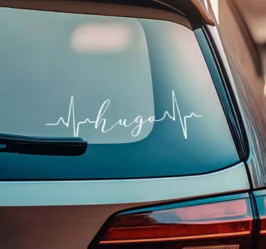 Personalisable  heart beat pulse car sticker - TenStickers