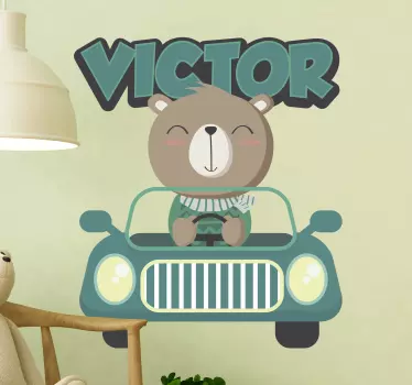Personalised car text wall decor - TenStickers