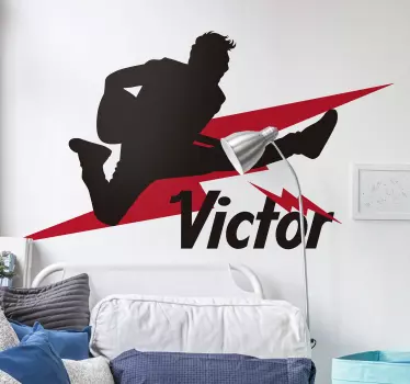 Personalised guitar player rock wall sticker - TenStickers