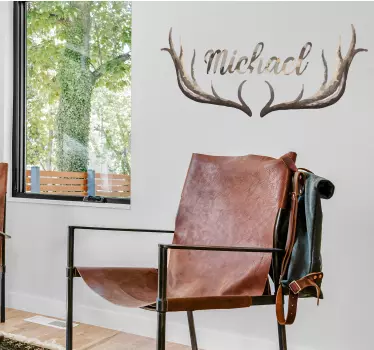 Personalised hunter antlers animal wall decor - TenStickers