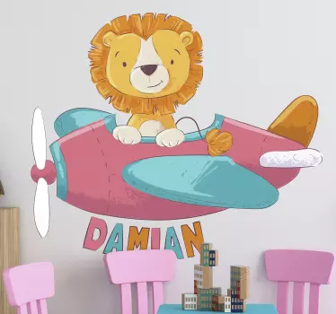 Personalised Lion Wall Sticker - TenStickers