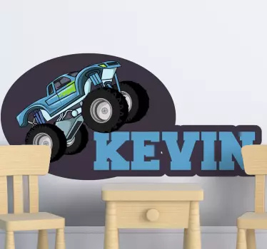 Personalised monster truck toy decal - TenStickers