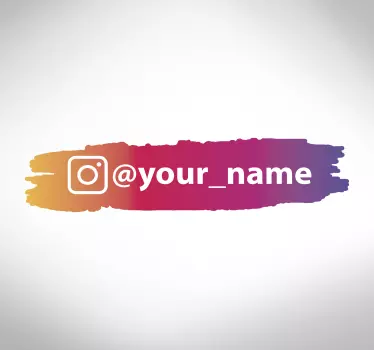 Personalised paint stroke Instagram sign sticker - TenStickers