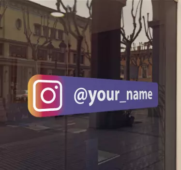 Personalised Purple Instagram logo sign sticker - TenStickers