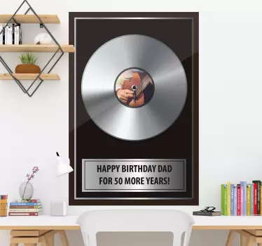 Personalised record plaque music wall sticker - TenStickers